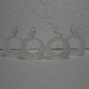 The Byrdes collection by Hafbauer Set of 4 Crystal Napkin Rings